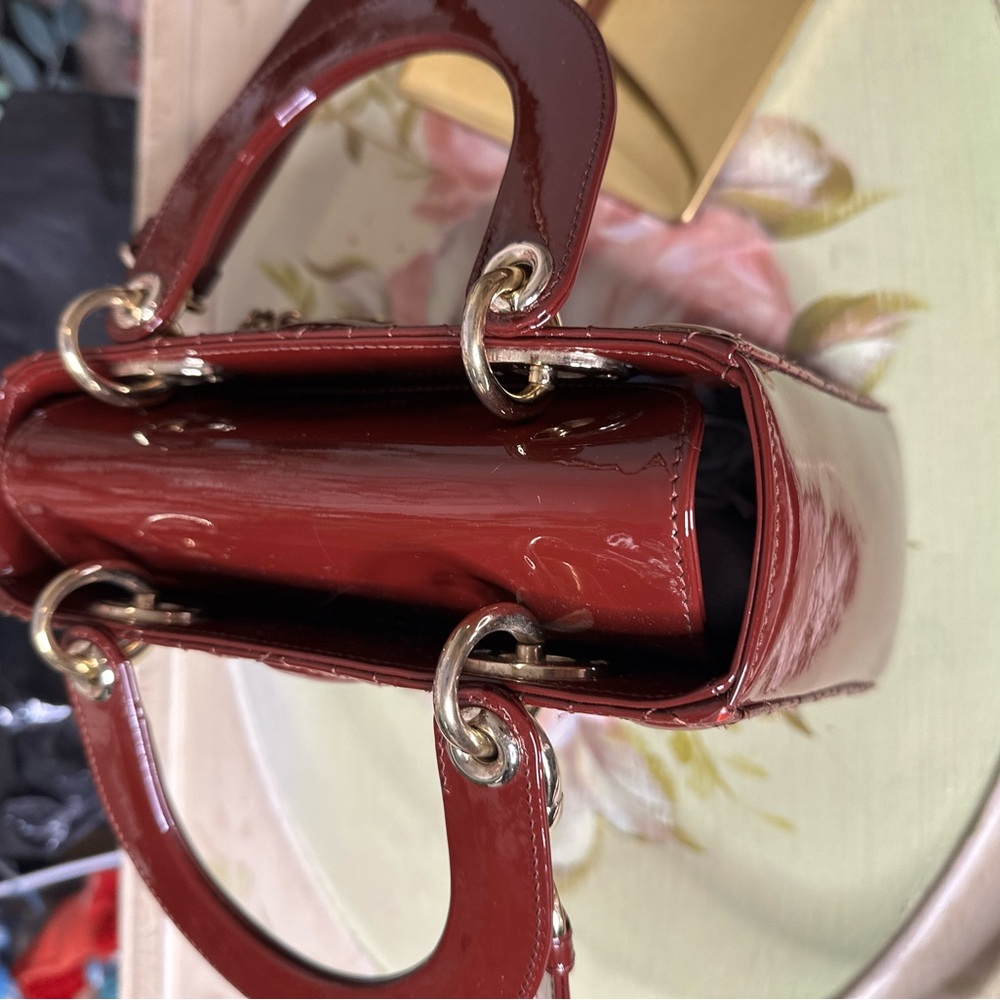 Christian Dior Lady Dior 24cm – Red Patent Leather – Gold Hardware - Picture 3 of 10